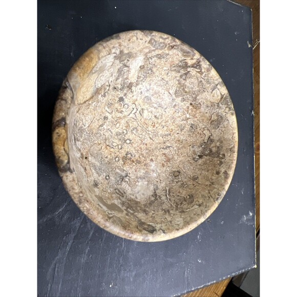 Classic 3 inch Fossil Stone Decorative Bowl/Trinket Dish , No Chips/Cracks - Picture 2 of 6